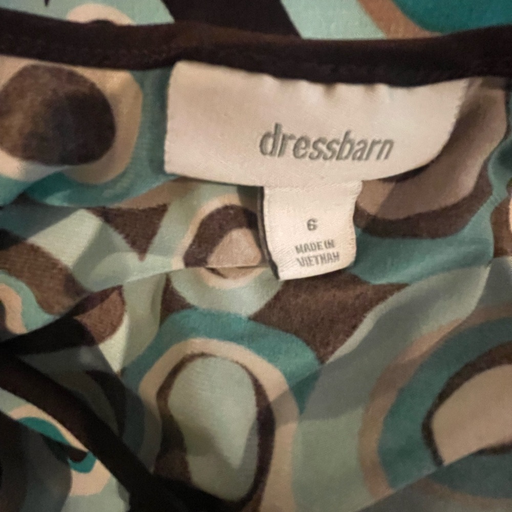 Dressbarn Retro Look Bold Circle Print Dress 6 FREE SHIP - Picture 4 of 5